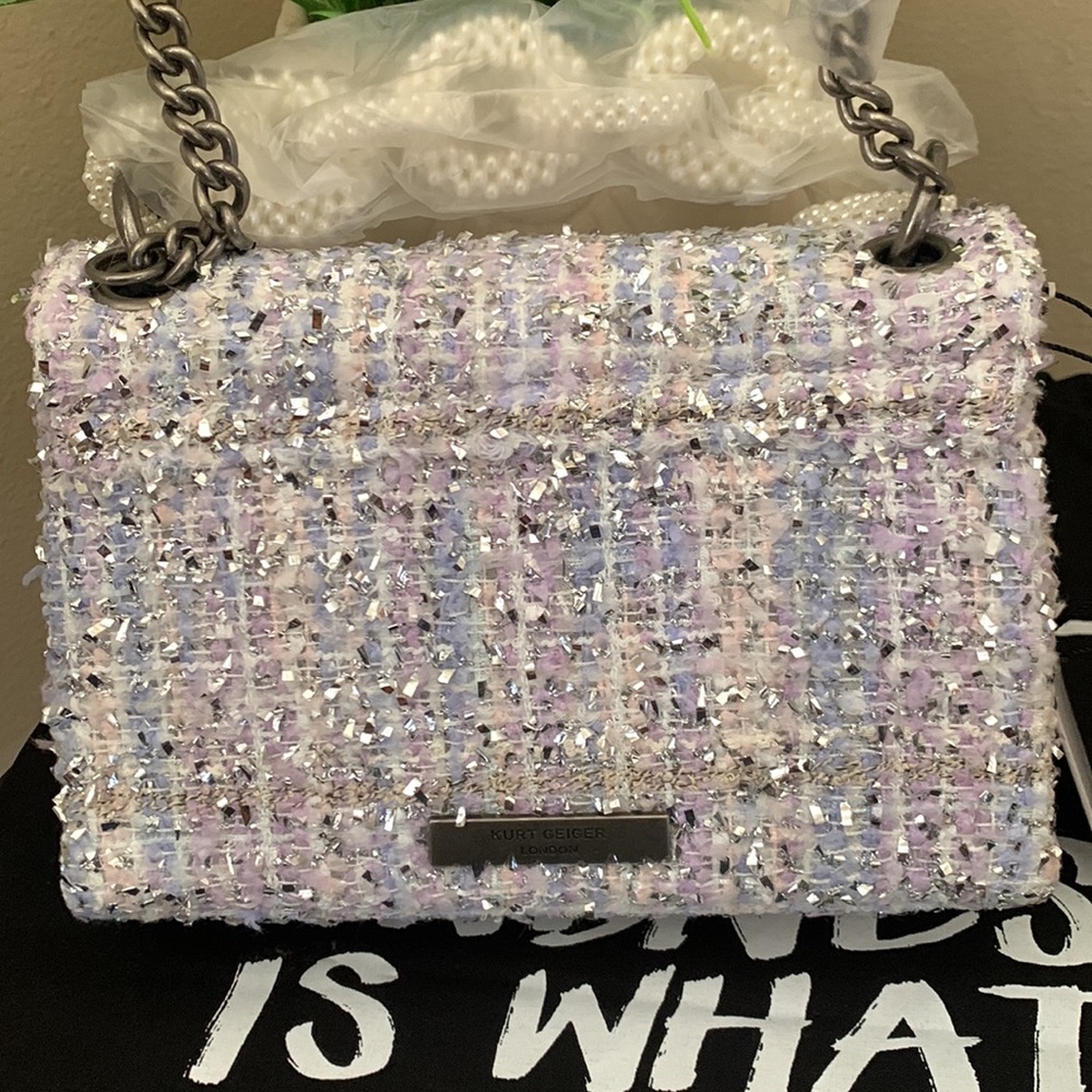 Kurt Geiger London Mini Kensington Tweed Convertible Shoulder Bag - Picture 10 of 17